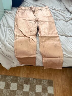 Express Metallic Rose Gold Pants